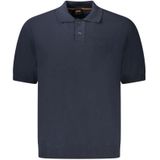 Hugo, Truien, Heren, Blauw, XL, Katoen, Blauwe Geborduurde Katoenen Trui met Knopen