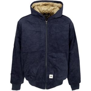 Cat, Jassen, Heren, Blauw, XL, Katoen, Blauwe Nacht Fluweel Gewatteerde Jas