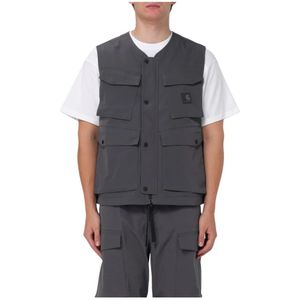 Carhartt Wip, Jassen, Heren, Zwart, S, Multi Pocket Utility Vest Houtskool