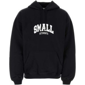 Vetements, Sweatshirts & Hoodies, Heren, Zwart, ONE Size, Katoen, Zwart Oversized Katoenen Sweatshirt