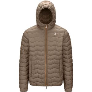 K-Way, Jassen, Heren, Beige, S, Nylon, Gewatteerde Warme Jas
