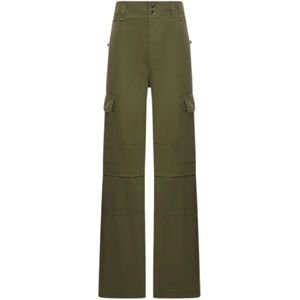 Saint Laurent, Broeken, Dames, Groen, M, Katoen, Cargo Katoenen Broek