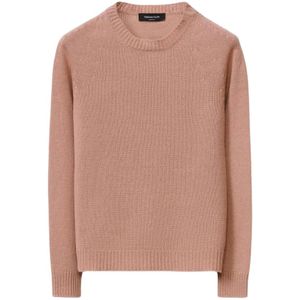 Fabiana Filippi, Truien, Dames, Roze, S, Kasjmier, Roze Cashmere Crew Neck Sweater