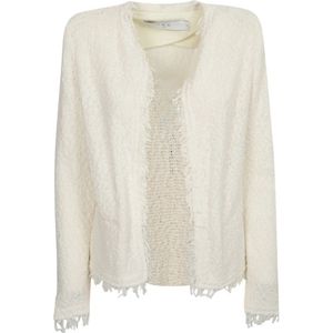 Iro, Jassen, Dames, Wit, S, Tweed, Witte Franje Tweed Jas
