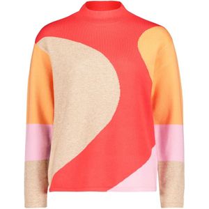 Betty Barclay, Truien, Dames, Veelkleurig, L, Moderne Intarsia Gebreide Trui