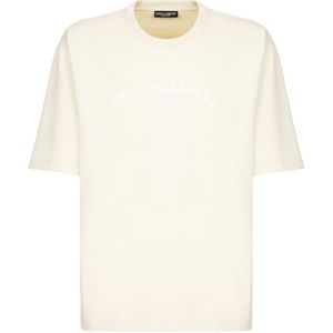 Dolce & Gabbana, Tops, Heren, Geel, XL, Katoen, Straight Broeken
