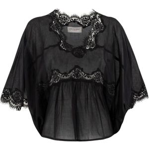 Ermanno Scervino, Blouses & Shirts, Dames, Zwart, S, Katoen, Blouse