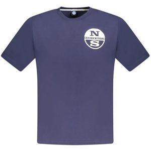 North Sails, Tops, Heren, Blauw, XL, Katoen, Blauw Katoenen Crew Neck T-Shirt