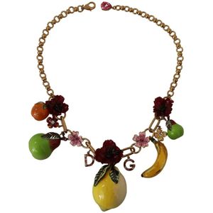 Dolce & Gabbana, Accessoires, Dames, Geel, ONE Size, Sicily Fruits Statement Ketting
