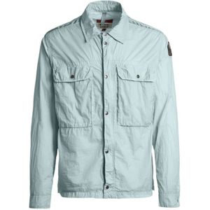Parajumpers, Jassen, Heren, Groen, XL, Nylon, Nylon Poplin Overshirt met Polyurethaancoating