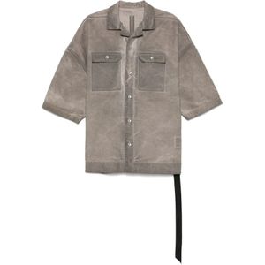 Rick Owens, Overhemden, Heren, Grijs, L, Donkere Schaduw Shirt Gunmetal Grijs