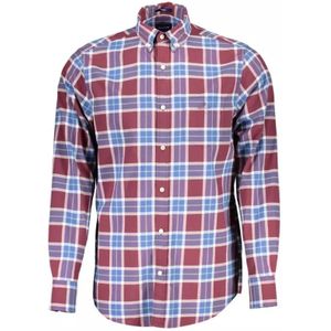 Gant, Overhemden, Heren, Veelkleurig, S, Katoen, Elegante paarse katoenen overhemd met knopen
