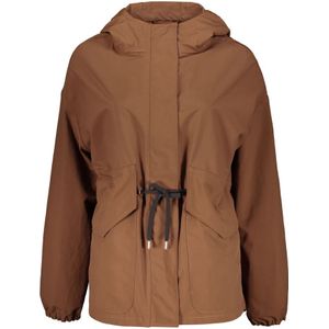 Herno, Jassen, Dames, Bruin, S, Polyester, Stijlvolle regenjas met capuchon en verstelbare taille
