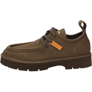Panchic, Schoenen, Heren, Groen, 43 EU, Leer, Stijlvolle Veterschoenen