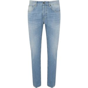 Dondup, Jeans, Heren, Blauw, W31, Denim, Lichte Wassing Denim Jeans Ss 25