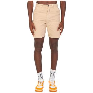 Barrow, Korte broeken, Heren, Beige, W31, Beige Patch Canvas Shorts