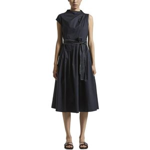 Peserico, Kleedjes, Dames, Blauw, 2Xs, Katoen, Licht stretch katoen satijnen jurk