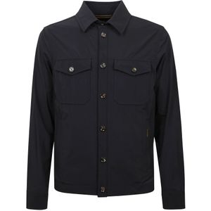 Moorer, Jassen, Heren, Blauw, 3Xl, Jas met knoopsluiting en opgestikte zakken