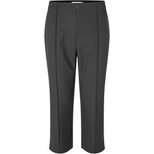 Samsøe Samsøe, Korte broeken, Dames, Zwart, S, Polyester, Hoge taille slim fit capri broek