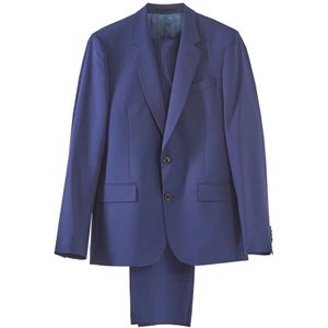 Paul Smith, Pakken, Heren, Blauw, L, Wol, Blauw Wol en Mohair 2-Knoops Pak
