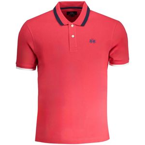 La Martina, Tops, Heren, Rood, M, Rode Polo Met Korte Mouwen