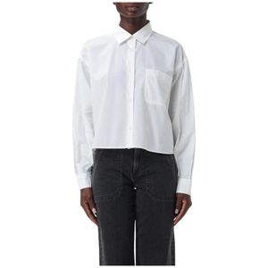 A.p.c., Blouses & Shirts, Dames, Wit, M, Katoen, Witte Oxford Overhemd Ruime Pasvorm