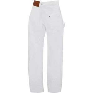 JW Anderson, Jeans, Dames, Wit, W26, Katoen, Witte kristal versierde jeans