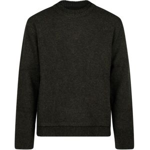 Maison Margiela, Truien, Heren, Groen, S, Wol, Groene Wol Crew Neck Sweater