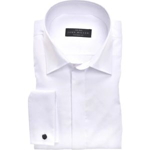 John Miller, Overhemden, Heren, Wit, S, Wit Overhemd met Lange Mouwen en Tailored Fit
