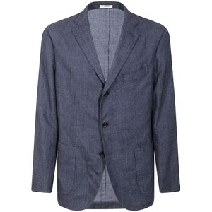 Boglioli, Jassen, Heren, Blauw, XL, Wol, Premium Gesneden Jas