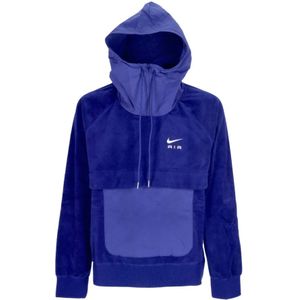 Nike, Sport, Heren, Blauw, L, Polyester, Winter Hoodie Diep Koningsblauw