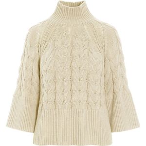 Bitte Kai Rand, Truien, Dames, Beige, XL, Katoen, Ivoor Kleurige Kabel Gebreide Trui
