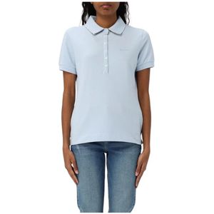 Barbour, Tops, Dames, Blauw, M, Katoen, Witte Polo Shirt Klassieke Stijl