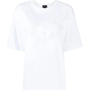 Giorgio Armani, Tops, Dames, Wit, 2Xs, Katoen, T-Shirts
