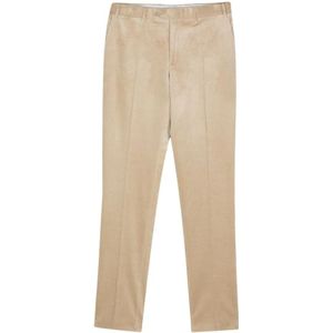 Canali, Broeken, Heren, Bruin, M, Beige Arena Cotton Stretch Corduroy Straight Broeken