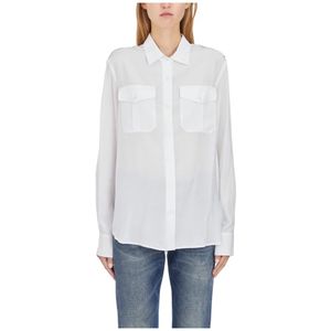 Dondup, Blouses & Shirts, Dames, Wit, S, Katoen, Shirt met Voorzak