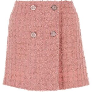 Versace, Rokken, Dames, Roze, S, Roze Boucle Mini Rok