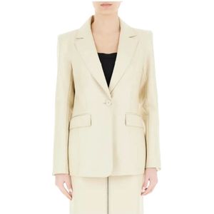 Patrizia Pepe, Jassen, Dames, Beige, M, Stijlvolle 100 PL Jurk