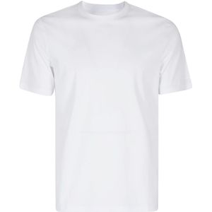 People of Shibuya, Tops, Heren, Wit, L, Katoen, Wit T-shirt met ronde hals en korte mouwen