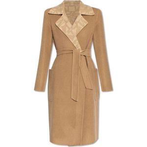 Max Mara, Mantels, Dames, Beige, S, Wol, Reversible Jas Abito