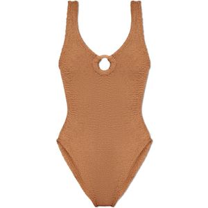 Hunza G, Badkleding, Dames, Bruin, ONE Size, Celine Badpak uit één stuk