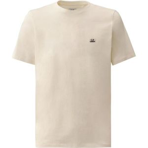 C.p. Company, Tops, Heren, Beige, XL, Katoen, T-shirt met korte mouwen en logoprint