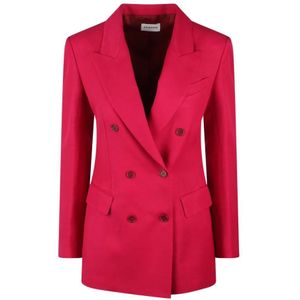 P.a.r.o.s.h., Jassen, Dames, Rood, S, Linnen, Dubbelrijige Linnen Blazer