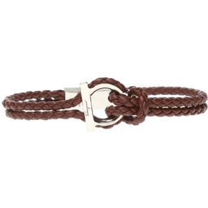 Salvatore Ferragamo, Accessoires, Heren, Bruin, ONE Size, Gevlochten armband