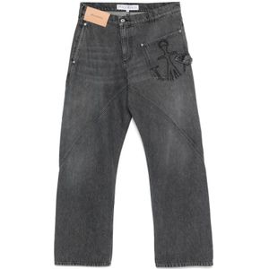 JW Anderson, Jeans, Heren, Grijs, W28, Katoen, Werkkleding Twisted Details Medium Grijs