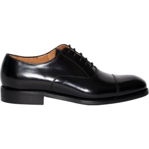 Berwick, Schoenen, Heren, Zwart, 44 1/2 EU, Zwarte Leren Veterschoenen 5217