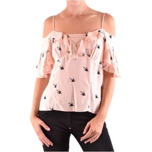Alexander McQueen, Blouses & Shirts, Dames, Roze, S, Wl 0486568 Top uit de Ss 18 Collectie