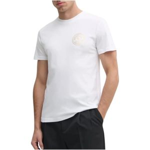 Versace Jeans Couture, Tops, Heren, Wit, S, Katoen, Korte mouw T-shirt met bedrukt logo