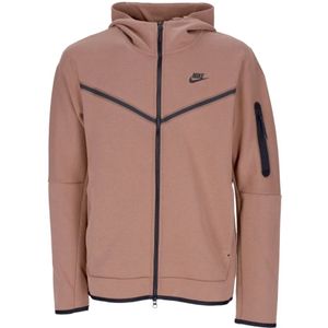 Nike, Sweatshirts & Hoodies, Heren, Bruin, M, Katoen, Tech Fleece Zip-through Hoodie