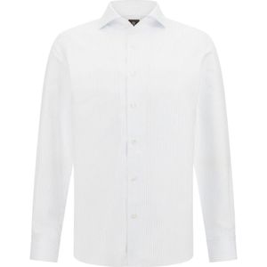 Boggi Milano, Overhemden, Heren, Blauw, L, Katoen, Regular Fit Gestreept Katoenen Overhemd